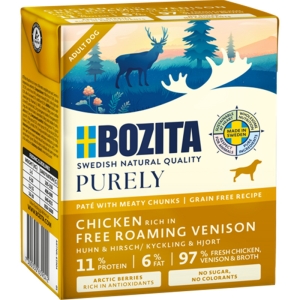 Bozita-Dog-Tetra-Purely-Pate-mit-Huhn--Hirsch-370g