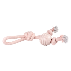 Duvoplus-Seilschlaufe-mit-Knoten--Gummiball---rosa