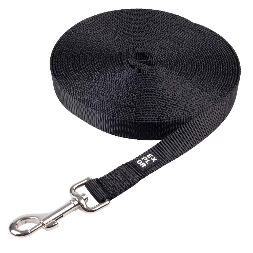Bild 1 von Duvoplus EXPLOR Trackingleine Classic flach - schwarz  / (Variante) 5m/20mm