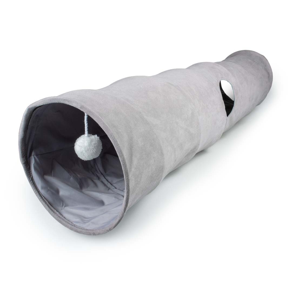 Bild 1 von Duvoplus Spieltunnel Purrly - hellgrau  / (Variante) Duvoplus Spieltunnel Purrly hellgrau 120x25x25cm