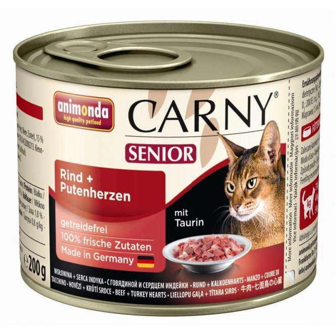 Bild 1 von Animonda Cat Dose Carny Senior Rind & Putenherzen  / (Variante) 200 g