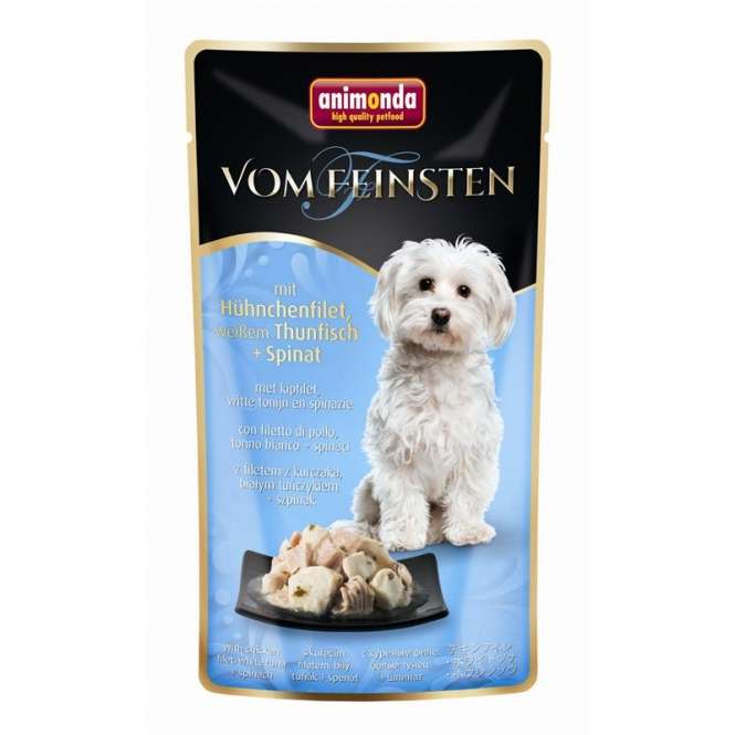 Bild 1 von Animonda Dog Vom Feinsten mit Hühnchenfilet, weißem Thunfisch & Spinat 100g Portionsbeutel