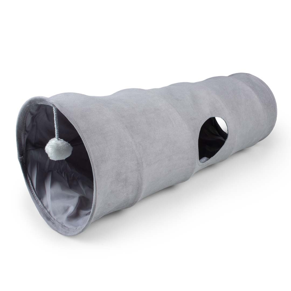 Bild 1 von Duvoplus Spieltunnel Purrly - hellgrau  / (Variante) Duvoplus Spieltunnel Purrly hellgrau 120x25x25cm