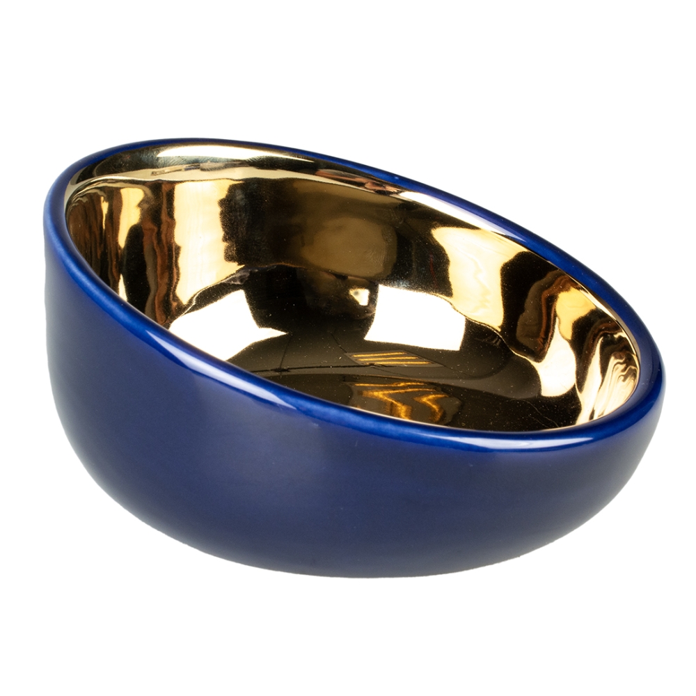 Bild 1 von Duvoplus Futternapf Stone Obliq - blau/gold  / (Variante) 150ml 13x13,5x7cm