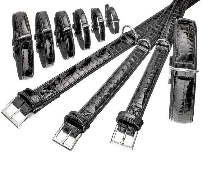 Bild 1 von Karlie BUFFALO KROKO Büffelleder-Halsband - Schwarz  / (Variante) 10 mm, 24 cm