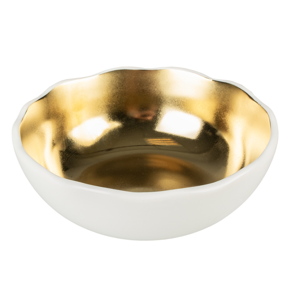 Bild 1 von Duvoplus Keramiknapf Stone Organic - weiß/gold  / (Variante) 700ml 16,5x16,5x7cm
