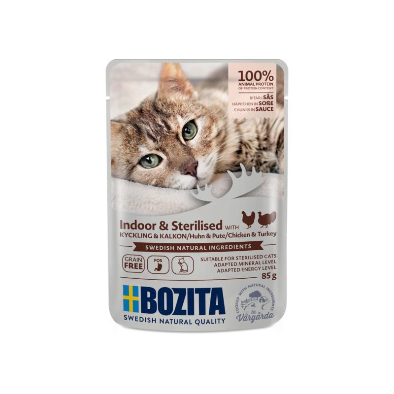 Bild 1 von Bozita Cat PB Indoor & Sterilised Häppchen in Soße Huhn & Pute 85g
