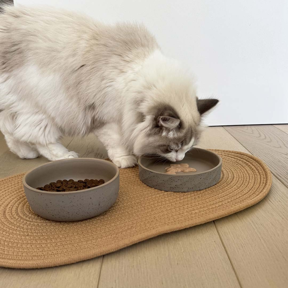 Bild 1 von Duvoplus flacher Keramiknapf Stone Wavy Dune  / (Variante) 260ml 14,5x14,5x3cm