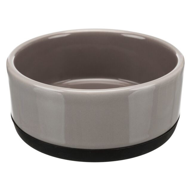 Bild 1 von Trixie Keramiknapf grau mit Gummiring  / (Variante) 0,4 l/ø 12 cm
