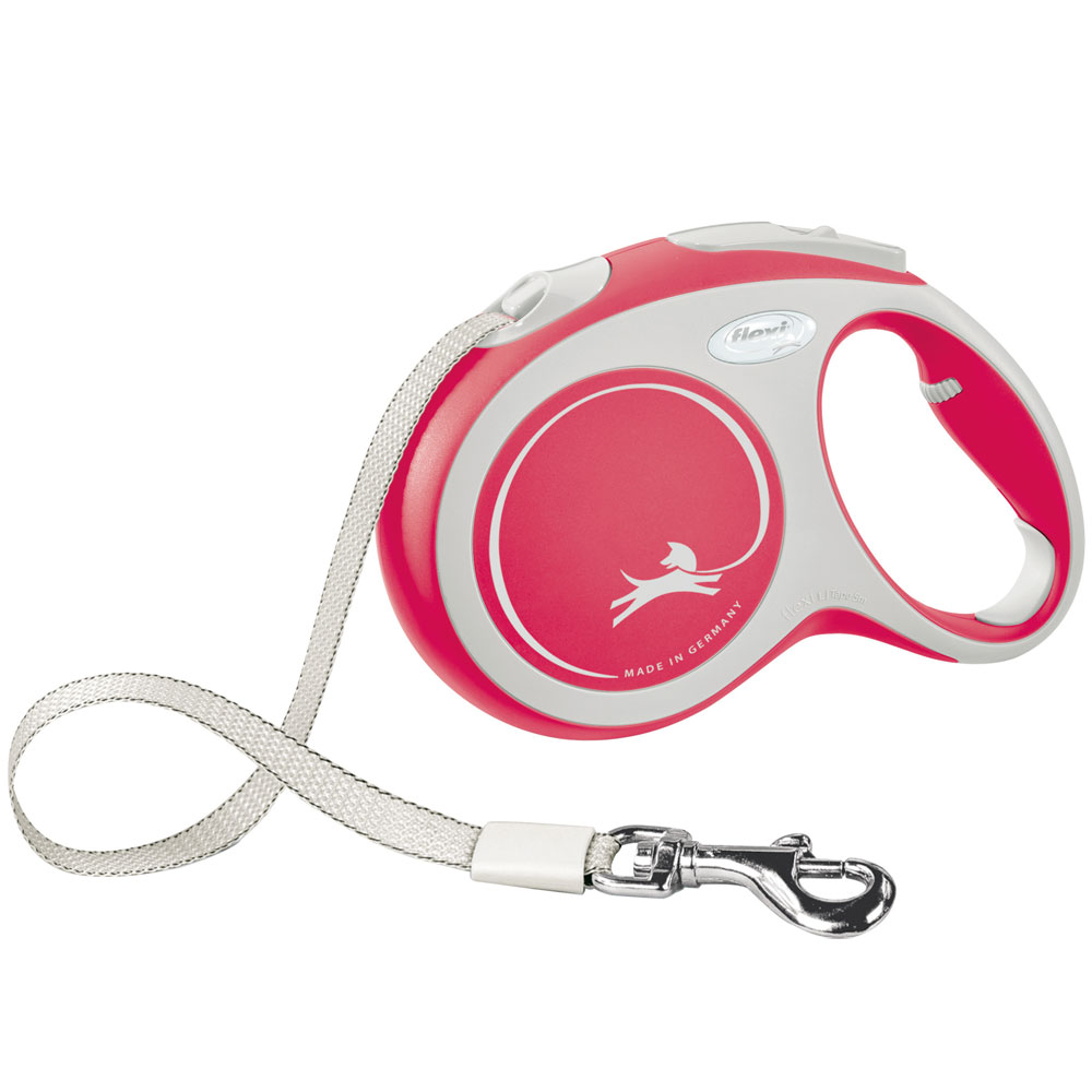 Bild 1 von FLEXI Rollleine New COMFORT Gurt - 5m, bis 60kg  / (Variante) rot