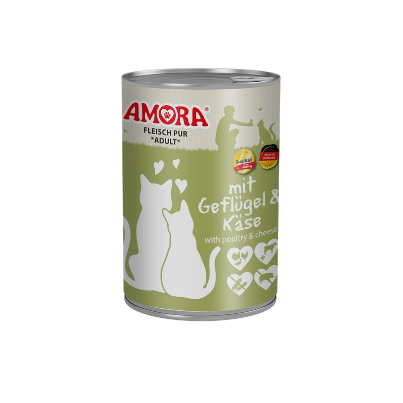 Bild 1 von Amora Cat Dose Fleisch Pur mit Geflügel & Käse  / (Variante) 400g