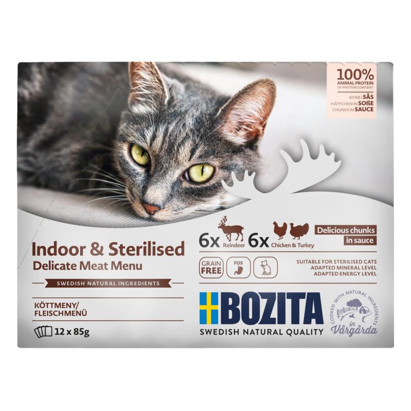 Bild 1 von Bozita Cat PB Indoor & Sterilised Häppchen in Soße MP Fleisch 12x85g