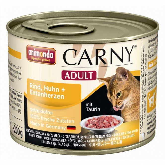Bild 1 von Animonda Cat Dose Carny Adult Rind & Huhn & Entenherzen  / (Variante) 200 g