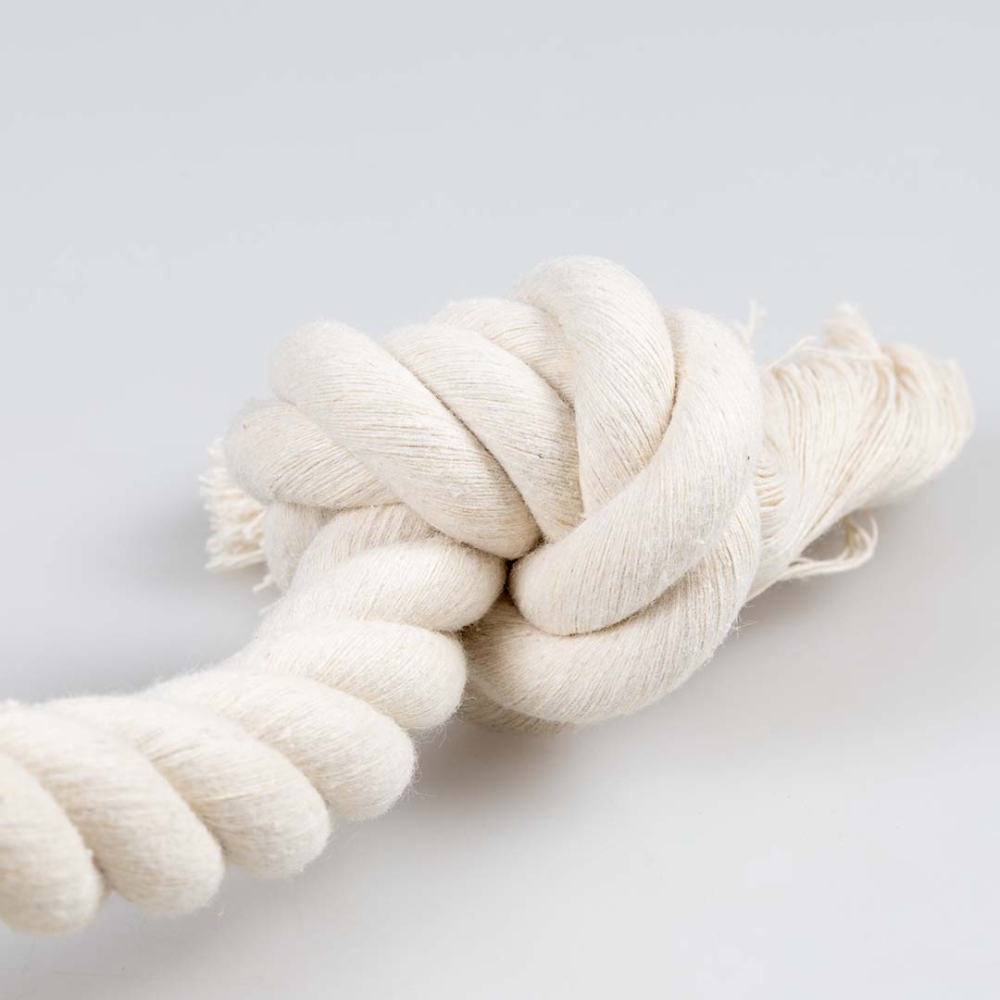 Bild 1 von Duvoplus ECO Baumwoll-Tau mit 2 Knoten - weiß  / (Variante) 45cm / 500g